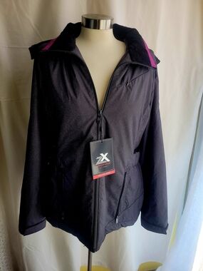 ZeroXposur Black Raincoat with Pink Trim Womens Size M